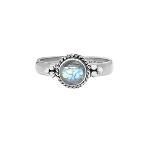 Bague en argent avec pierre de lune Airglow