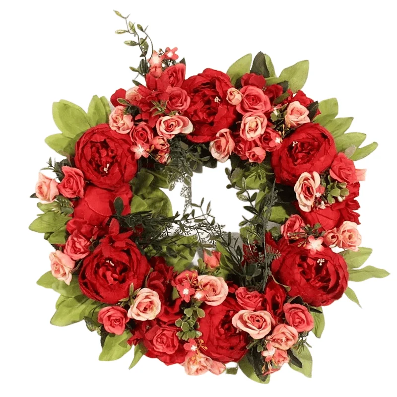 Couronne de Roses Écarlates – Style Amour Passion